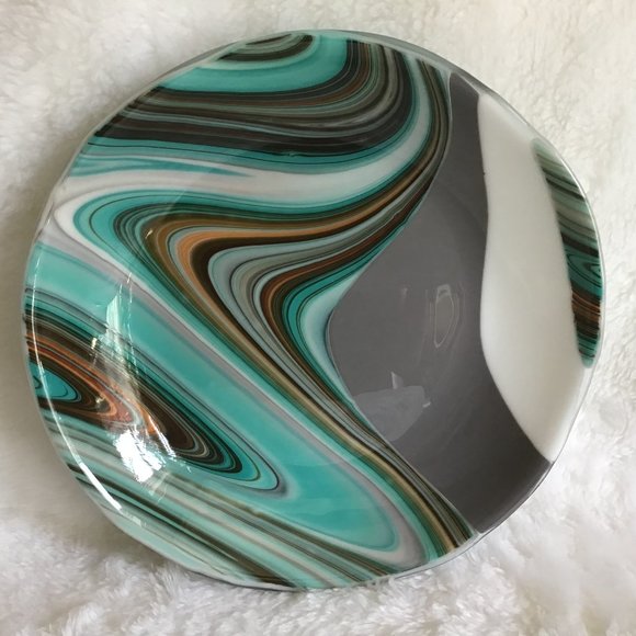 Art Glass Fused Bowl Slumped Glass - Picture 1 of 9